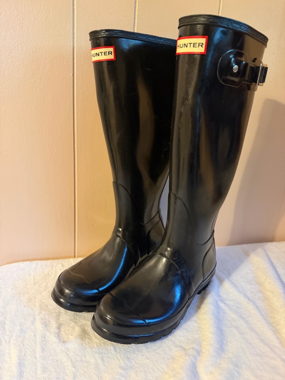Hunter Black Gloss Tall Rain Boots
